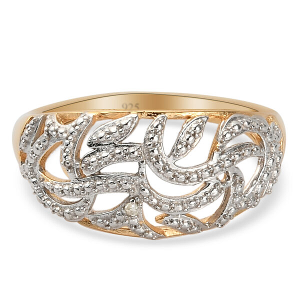 Diamant Ring 925 Silber 585 Vergoldet