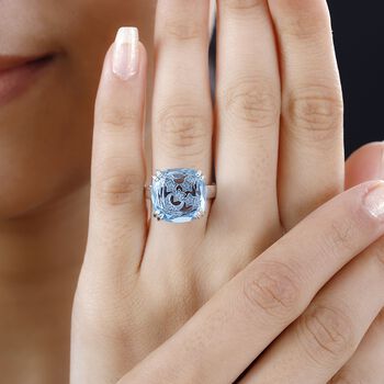 GP Celestial Dream Kollektion - Himmelblauer Topas, Zirkon und Kanchanaburi blauer Saphir-Ring - 12,86 ct.