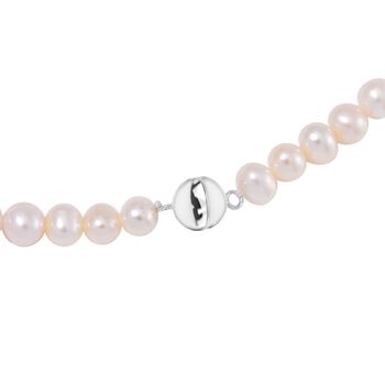 Wei&szlig;e S&uuml;&szlig;wasser Perle Halskette, 50 cm