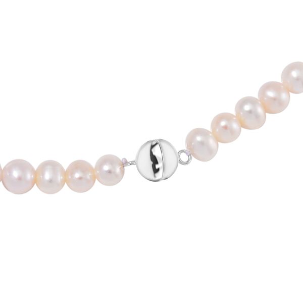 Weiße Süßwasser Perle Halskette, 50 cm image number 4