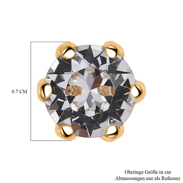 J Francis gefertigt mit Swarovski Weißer Kristall Ohrringe 925 Silber 750 Gelbgold Vermeil image number 6