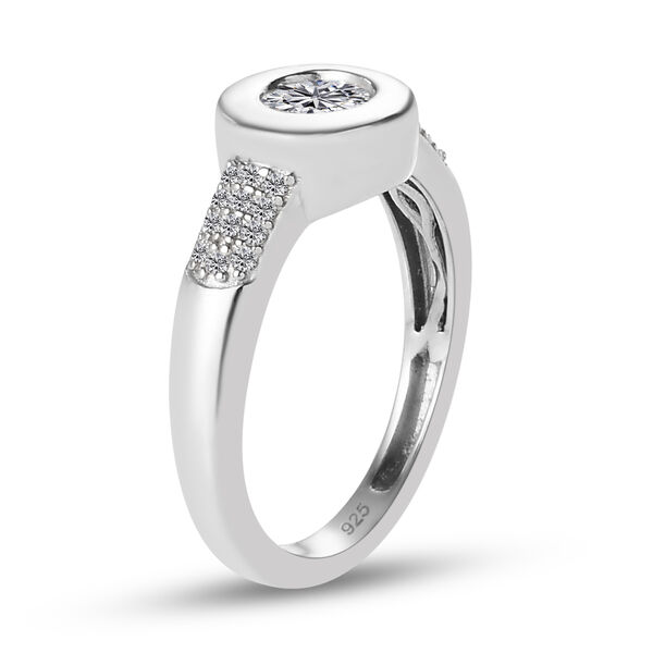 88 Facetten Moissanit Ring 925 Silber platiniert  ca. 0,55 ct image number 5