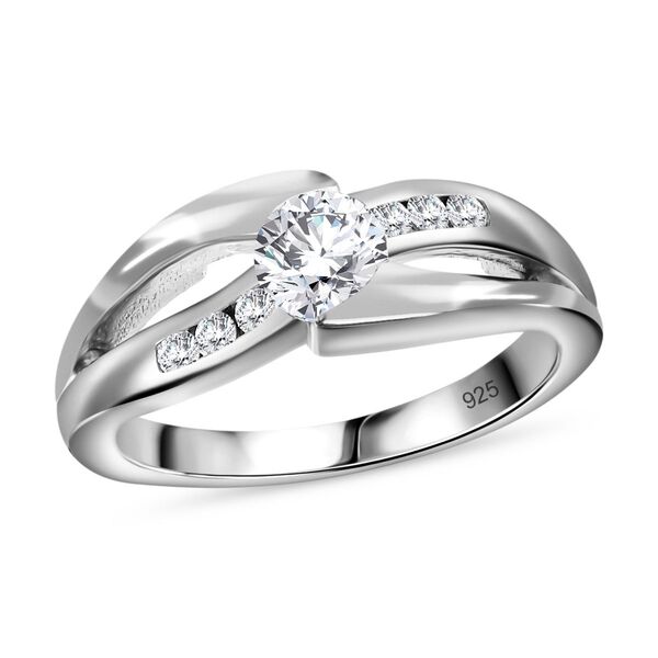 Moissanit Ring, 925 Silber rhodiniert - 0,62 ct image number 4