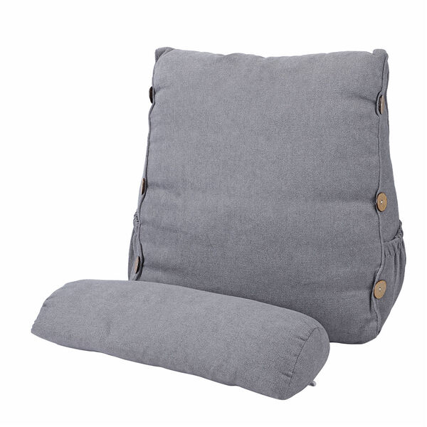 Ergonomisches Kissen aus Samt, Grau image number 2