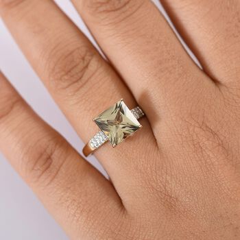 AAA Turkizit, Wei&szlig;er Diamant Ring 585 Gold (Gr&ouml;&szlig;e 17.00) ca. 4,40 ct