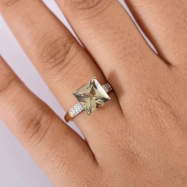 AAA Turkizit, Weißer Diamant Ring 585 Gold (Größe 17.00) ca. 4,40 ct image number 2