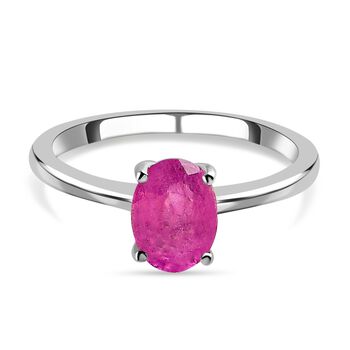 Ilakaka Rosa Saphir (Fissure gef&uuml;llt) Ring, 925 Silber platiniert (Gr&ouml;&szlig;e 18.00) ca. 2.13 ct