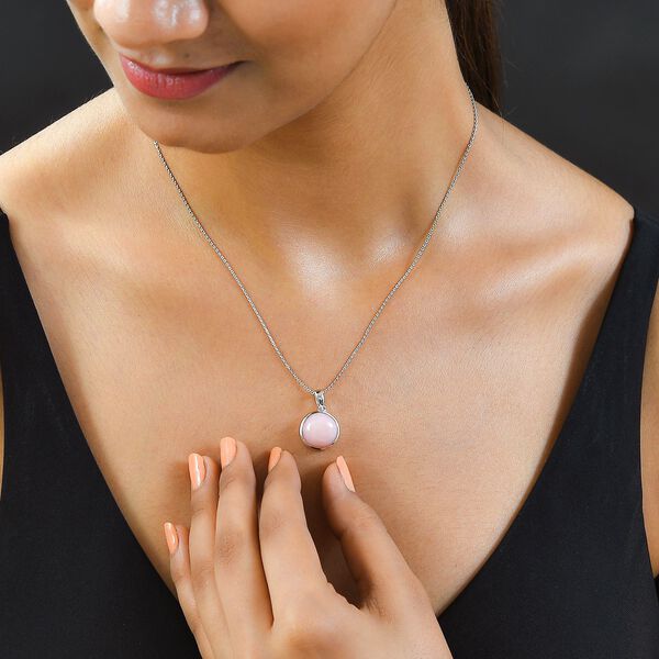Nat&uuml;rlicher, peruanischer Rosa-Opal-Anh&auml;nger mit Kette - 5,70 ct. image number 2