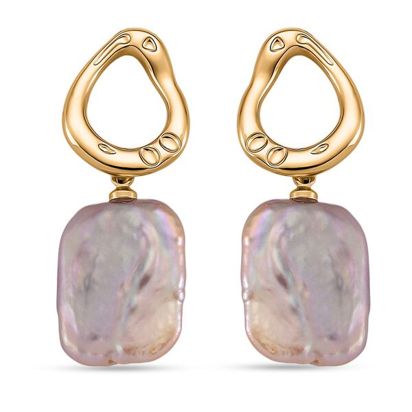 Mehrfarbige Keshi Perle Ohrringe Nickelfreies Messing, Goldfarben