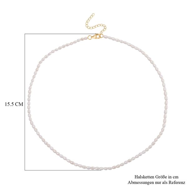 D'Joy wei&szlig;e S&uuml;&szlig;wasser Perle 45+5cm Halskette image number 6