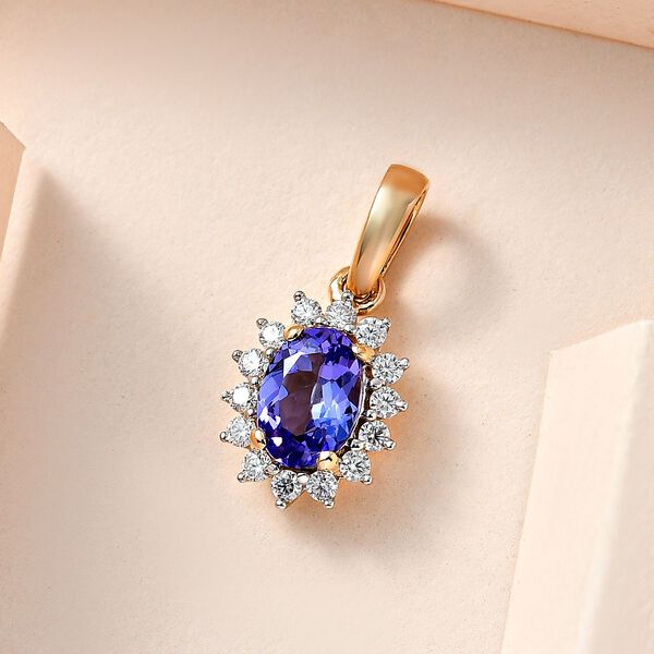 AA Tansanit und Moissanit Anh&auml;nger - 0,95 ct image number 2