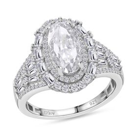 Moissanit Ring 925 Silber rhodiniert (Größe 18.00) ca. 4,14 ct