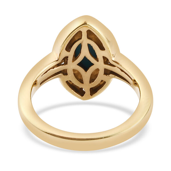 Nat&uuml;rlicher Sleeping Beauty T&uuml;rkis und Zirkon Halo Ring 925 Silber 585 Vergoldet image number 9