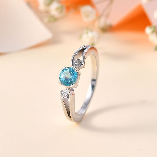 Blauer Apatit und Zirkon-Ring - 0,78 ct. image number 2