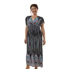 Maxikleid mit gesmokter Taille und Flatter&auml;rmeln, One Size, Schwarz