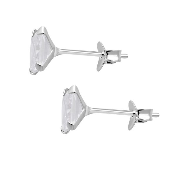 3er Set AAA Wei&szlig;er Zirkonia Ohrstecker im Schmuckset, 925 Silber image number 2