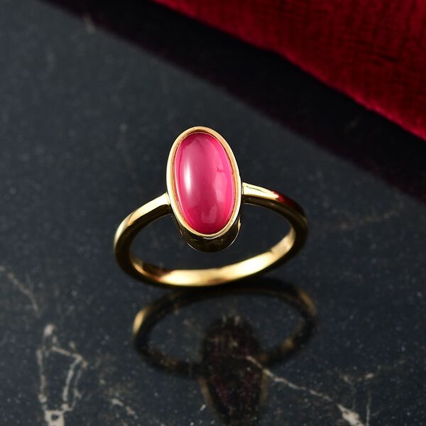 D'Joy Maulbeer Mondstein Ring 925 Silber 750 Gelbgold Vermeil (Gr&ouml;&szlig;e 16.00) ca. 2,45 ct image number 2