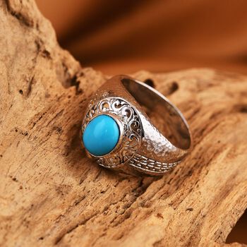 Royal Bali - Sleeping Beauty T&uuml;rkis Ring, 925 Silber, (Gr&ouml;&szlig;e 17.00), ca. 2.27 ct