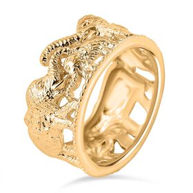 Royal Bali Kollektion - Ring mit Elefantenfamilien-Design, 925 Silber Gelbgold Vermeil