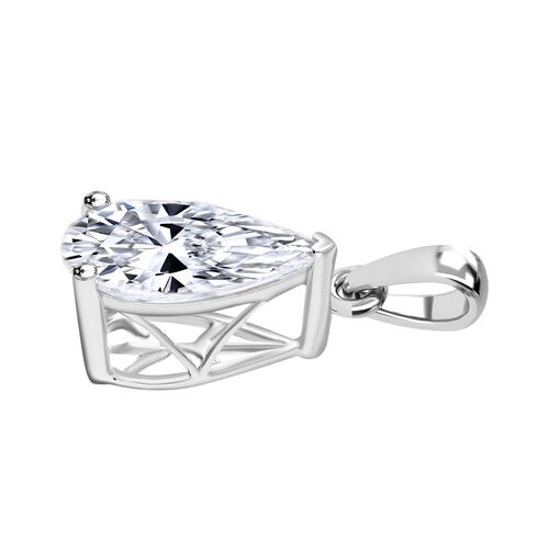 LUXURIANT DIAMOND- SGL zertifizierter VS-EF Labor Tropfenschliff Diamant Anhänger in 950 Platin - 1 ct. image number 4