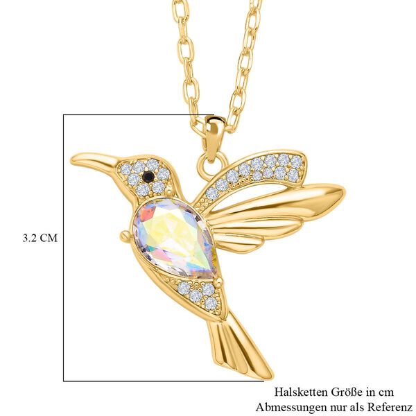 Glas- und Zirkonia-Anhänger mit 50 cm langer Kette und Ohrringen - 0,32 Karat. image number 7