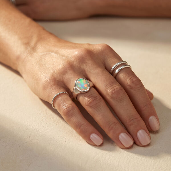 D'Joy AA Nat&uuml;rlicher, &auml;thiopischer Welo Opal Ring 925 Silber Rhodiniert (Gr&ouml;&szlig;e 19.00) ca. 0,55 ct image number 3