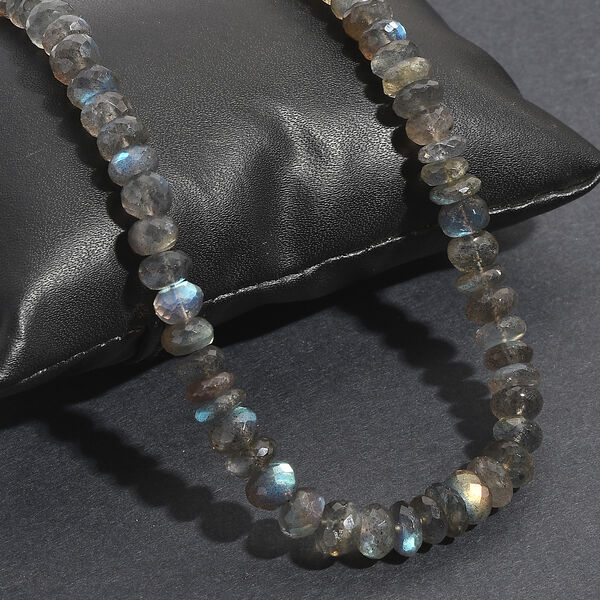 AAA Labradorit Halskette, 45+5 cm - 180 ct. image number 1