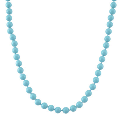 Sleeping Beauty Farbe Muschelkernperle (9-11 mm) Halskette ca. 60 cm 316L Edelstahl