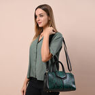 Handtasche aus 100% echtem Leder, Schlangenmuster, Smaragdgrün image number 1