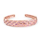 Ilakaka Rosa Saphir (Fissure gefüllt), Weißer Zirkon Armreif ca. 19 cm 925 Silber Roségold Vermeil ca. 9,41 ct.