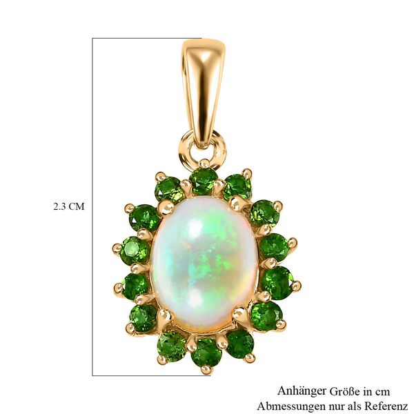 AA nat&uuml;rlicher, &auml;thiopischer Welo Opal und Chromdiopsid-Anh&auml;nger - 1,74 ct. image number 6