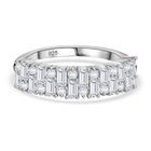 Moissanit Ring 925 Silber rhodiniert (Größe 18.00) ca. 0.95 ct