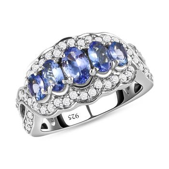 Tansanit und Zirkon Ring - 1,84 ct.