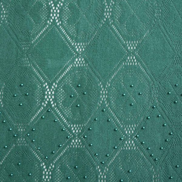 Strickschal mit Quasten und Perlen, Grün image number 4