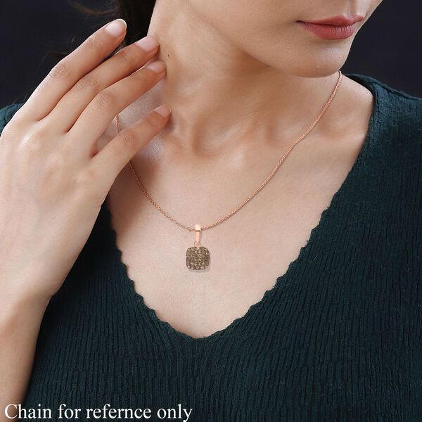 Nat&uuml;rlicher Champagner Diamant Anh&auml;nger, 925 Silber Ros&eacute;gold Vermeil, ca. 0.25 ct image number 2