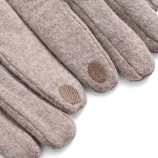 Kaschmir-Handschuhe mit Touchscreen-Funktion, Karomuster, Onesize, Braun image number 5