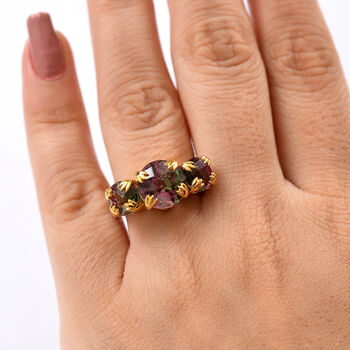 D'Joy Wassermelonen Triplett Quarz zweifarbiger Ring - 6,96 ct.