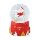 Schneekugel mit Musik und Licht, Weihnachtsmann und Rentier, Größe: 15x10 cm image number 0