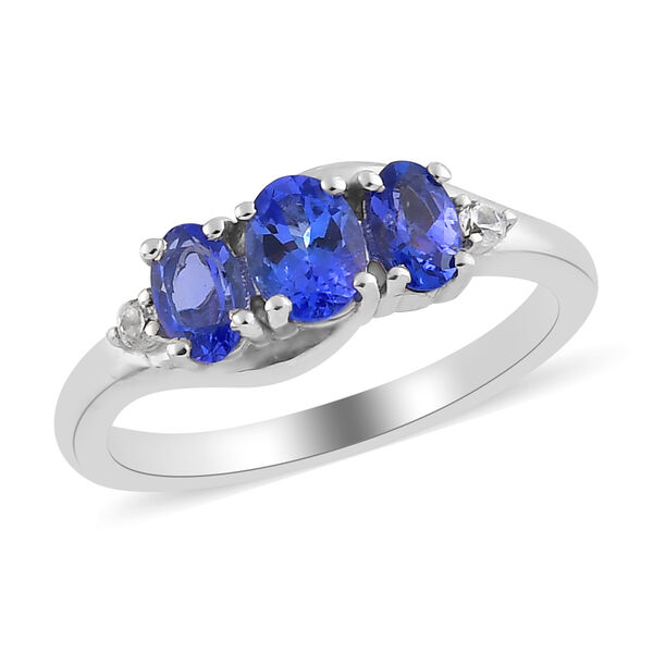 2er-Set- AAA Tansanit und Zirkon Schmuckset - 1,21 ct. image number 4