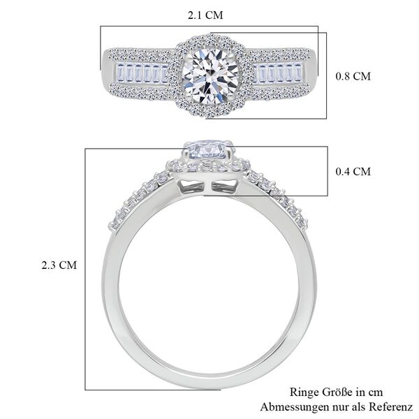 LUXURIANT DIAMOND - Lab Grown Diamant VS-EF IGI zertifiziert Ring 925 Silber rhodiniert (Gr&ouml;&szlig;e 18.00) ca. 1.00 ct image number 6