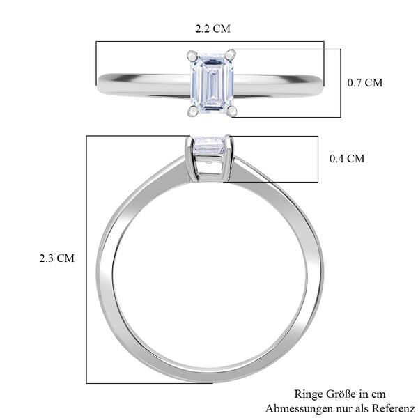 LUXURIANT SGL zertifizierter VS-EF Labor Smaragdschliff Diamant Ring in 950 Platin - 0,50 ct. image number 4