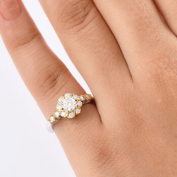 D&rsquo;Joy Moissanit zweifarbiger Ring - 0,74 ct.