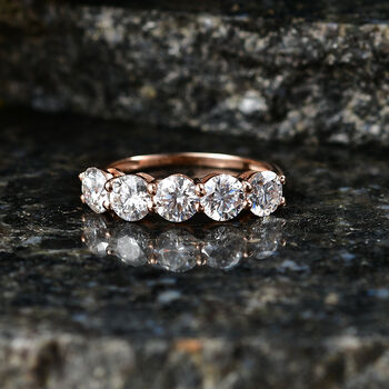 D'Joy Moissanit Ring, 925 Silber ros&eacute;vergoldet - 2,29 ct.
