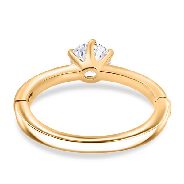 LUXURIANT SGL zertifizierter SI-GH Labor Diamant Solit&auml;r Ring, 925 Silber 750 Gelbgold Vermeil - 1 ct. image number 6