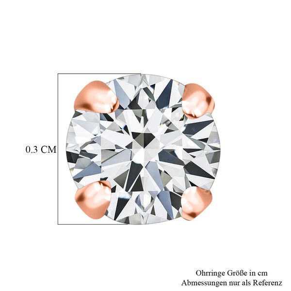 Moissanit Ohrringe 925 Silber ros&eacute;vergoldet ca. 0.25 ct image number 4