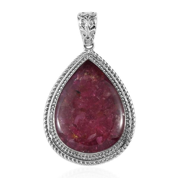 Afrikanischer Rubin-Anh&auml;nger, (Fissure gef&uuml;llt), Edelstahl ca. 12.00 ct