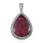 Afrikanischer Rubin-Anhänger, (Fissure gefüllt), Edelstahl ca. 12.00 ct