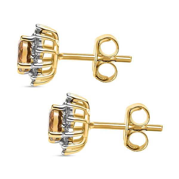 AA natürliche, goldene Tansanit und Zirkon-Ohrringe - 1,09 ct. image number 4