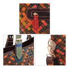CHAOS BY ELSIE - Umhängetasche aus echtem Leder mit Webmuster, 25x10x21 cm, Mehrfarbig, hell image number 4
