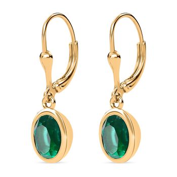 Smaragd Triplett Quarz Ohrringe - 3,07 ct.